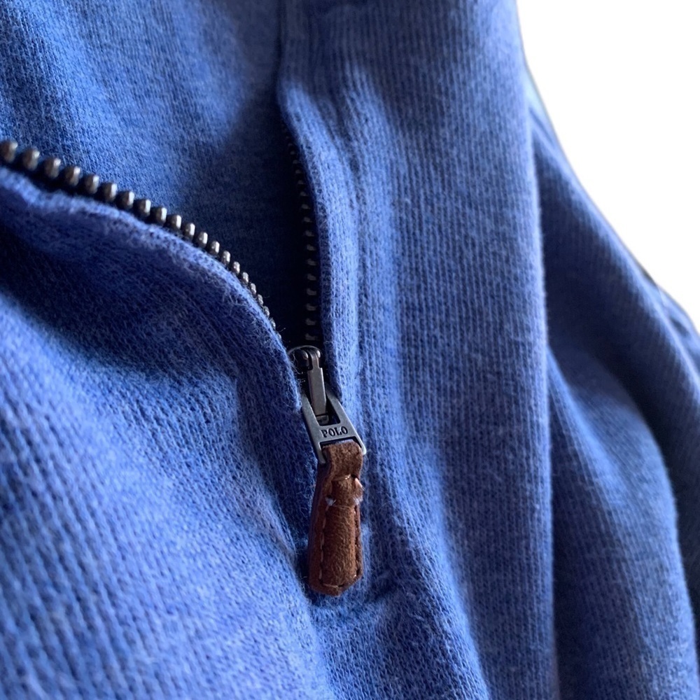 Polo pullover sweatshirt sweater blue zip up - Picture 4 of 11